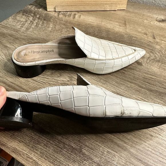 Jeffrey Campbell White Novit Pointed Toe Mules Size 7 - Picture 5 of 13